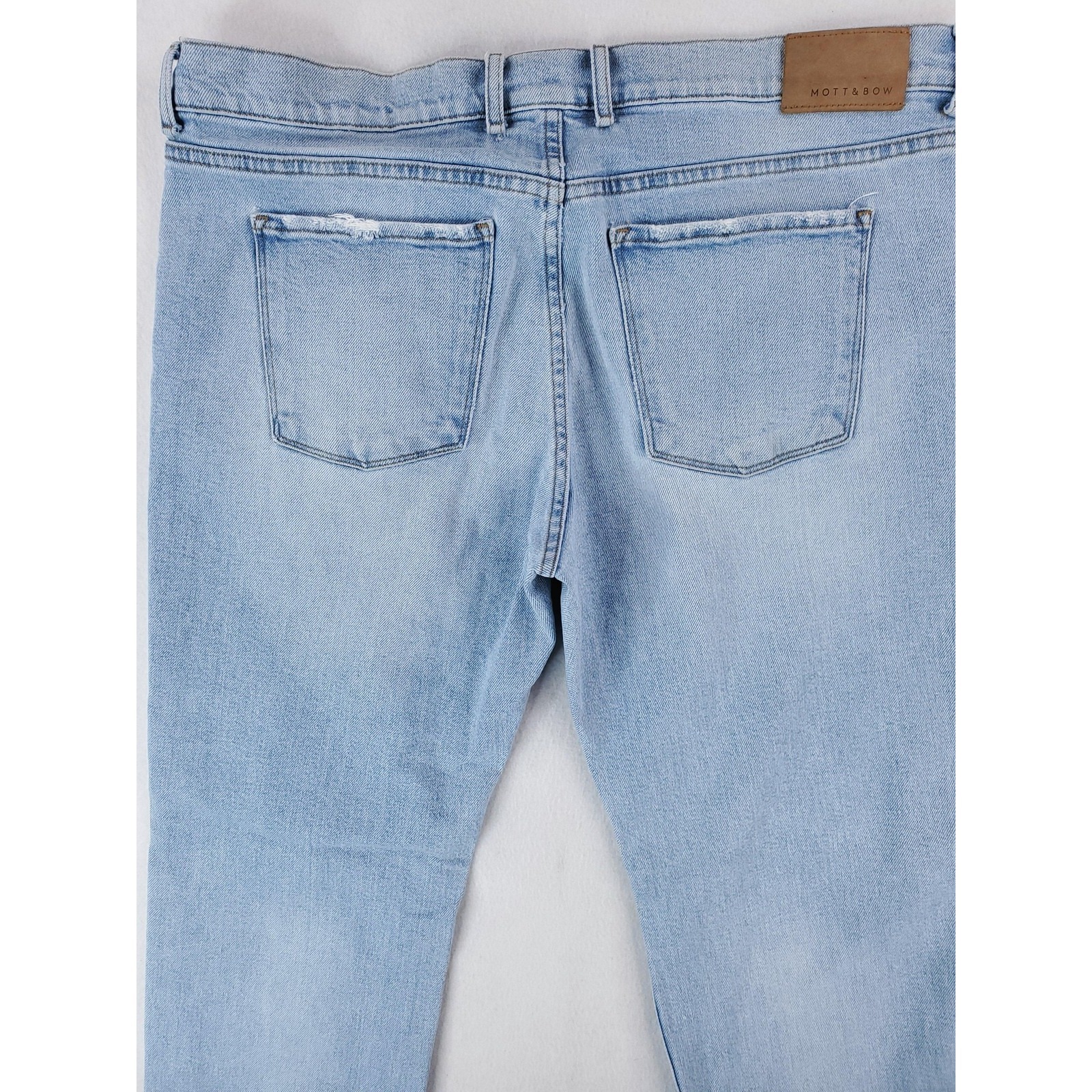 Mott & Bow Jeans Mens 38x32 Light Blue Denim Slim Fit Stretch Hube Wash 5-Pocket — image 5 of 8